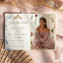 Elegante Tiara Quinceañera Foto Bewaar de datum