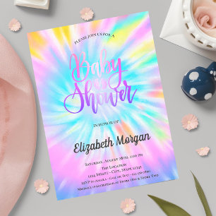 Elegante Tie-Dye voor Babyborrel Kaart