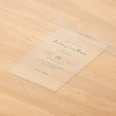 Elegante Tielkleurige Minimalistische Trouwuitnodi Acryl Uitnodigingen (Laagn)