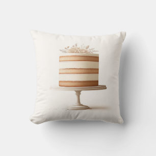 Elegante tier witte bloemencake bakkerij keuken kussen