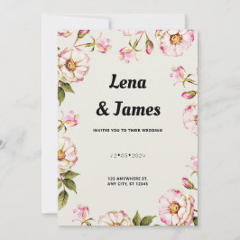 Elegante & tijdloze witte bloem kaart