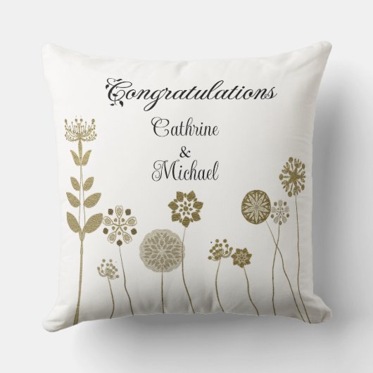 Elegante tijdloze zachte gouden bloemen minimalism kussen (Achterkant)