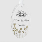 Elegante tijdloze zachte gouden bloemen minimalism ornament (voorkant)