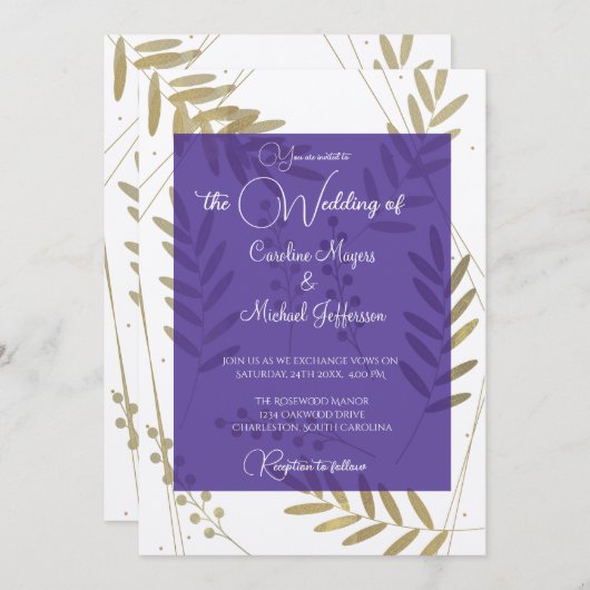 Elegante tijdloze zachte gouden bloemenaccenten kaart (Voorkant / Achterkant)