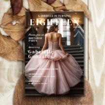 Elegante tijdschriftcover geïnspireerde 18e verjaa