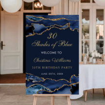 Elegante tinten blauw verjaardagsfeest welkomstbor