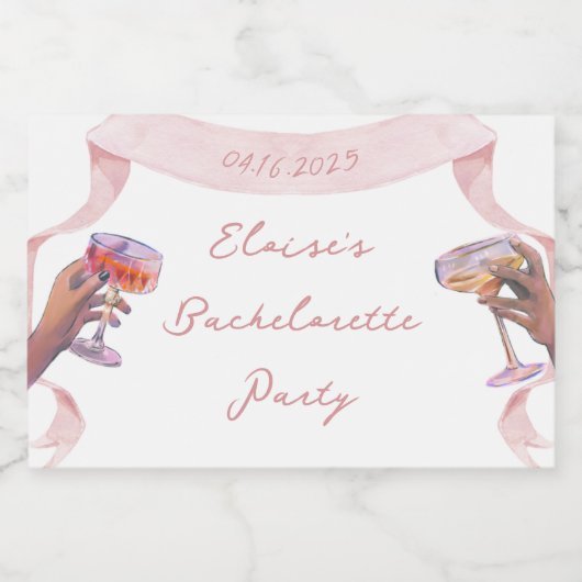 Elegante Toast - Aangepaste Bachelorette Mini Cham Sparkling Wijnetiket (Enkel label)