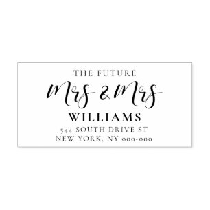 Elegante toekomst mevrouw & mevrouw bruiloft retou  zelfinktende stempel