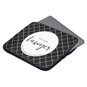 Elegante toekomstige advocaat check patroon gepers laptop sleeve