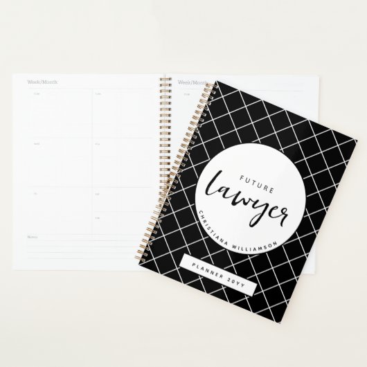 Elegante toekomstige advocaat check patroon gepers planner (Display)
