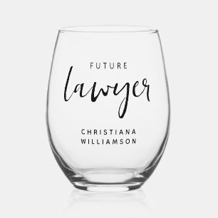 Elegante toekomstige advocaat gepersonaliseerd wijnglas zonder voet