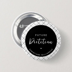 Elegante toekomstige diëtist gepersonaliseerd ronde button 5,7 cm