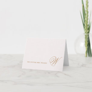 Elegante Toekomstige Mevrouw Blush Gouden Calligra Bedankkaart
