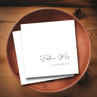 Elegante Toekomstige Mevrouw | Handletter Bride Sh Servet