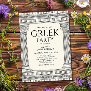 Elegante Toga Party ontwerp met tempelzuilen Kaart