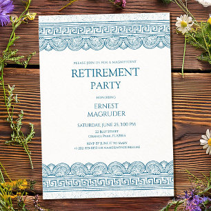 Elegante toga-verjaardagsfeest in het blauw kaart