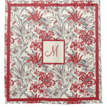Elegante Toile de Jouy Grey en Deep Red