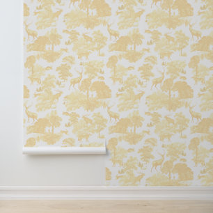 Elegante  Toile Deer Forest Animals Cream Behang