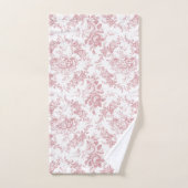 Élégante toile florale blanche et rose gravée (Serviette à main)