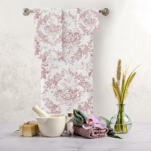 Élégante toile florale blanche et rose gravée