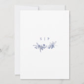 Elegante Toile Franse Blauwe Tuin Bloemen Kaart (Achterkant)