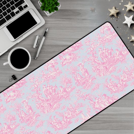 Elégante toile rose vintage de jouy