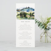 Elégante Toscane Italie Paysage Carte Mariage Menu (Debout devant)