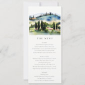 Elégante Toscane Italie Paysage Carte Mariage Menu (Devant)