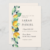 Elégante Toscane Mariage Beige Green invitation (Devant / Derrière)
