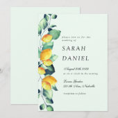 Elégante Toscane Mariage Lightgreen invitation (Devant / Derrière)