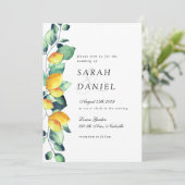 Elégante Toscane Mariage White Green invitation (Debout devant)