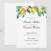 Elégante Toscane Mariage White Green invitation (Devant / Derrière)