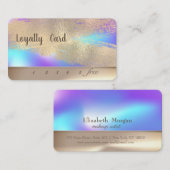 Élégante touche de pinceau Holographique carte de  (Devant / Derrière)