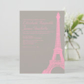 Elégante Tour Eiffel Invitations de mariage (Debout devant)