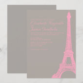 Elégante Tour Eiffel Invitations de mariage (Devant / Derrière)