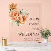 Elégante tourbe de pêche fleurs mariage BIENVENUE (Mariage)