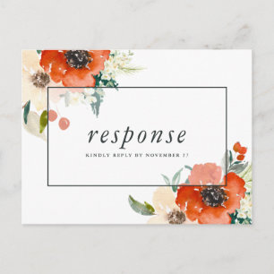 Elegante Tradities Bloemstuk RSVP met maaltijdkeuz Uitnodiging Briefkaart