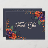Élégante tradition florale gothique Mariage Merci (Devant / Derrière)