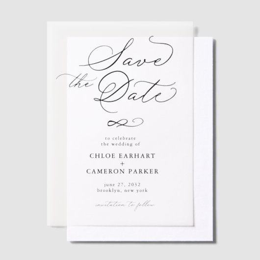 Elegante traditionele kalligrafie script bruiloft vellum uitnodigingen (Offset)