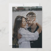 Elegante traditionele kalligrafie trouwfoto save the date (Voorkant)