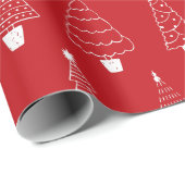 Elegante traditionele rode kerst dennenboom cadeaupapier (Rol Hoek)