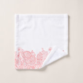 Élégante tranche florale rose pastel (Gant de toilette)