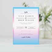 Elegante Trans Pride bruiloft Kaart (Staand voorkant)