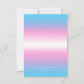 Elegante Trans Pride bruiloft Kaart (Achterkant)