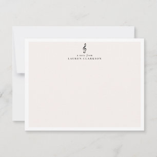 Elegante Treble Clef Music Note Kaart Notitiekaartje