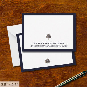 Elegante Tree Logo Business Note Kaart Notitiekaartje