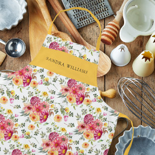 Elegante Trendy Bloemrijke Grace Typografie Schort