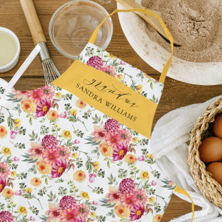 Elegante Trendy Bloemrijke Moeder Typografie Schort