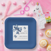 Elegante trendy bogen blauwe klasse van 2025 Afstu Papieren Bordje (Feest)