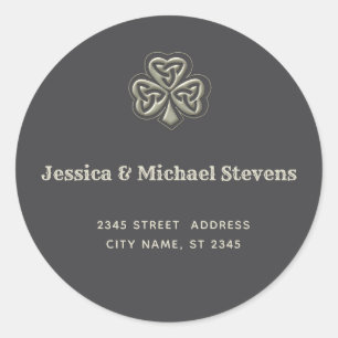 Elegante trendy gelukkige Ierse shamrock Classic R Ronde Sticker